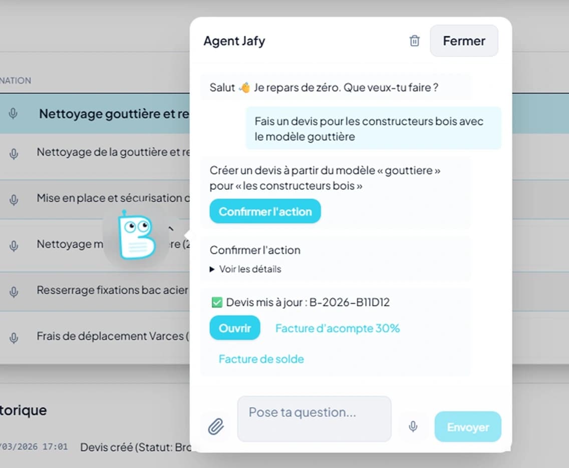 Chat avec l'Agent IA Jafy